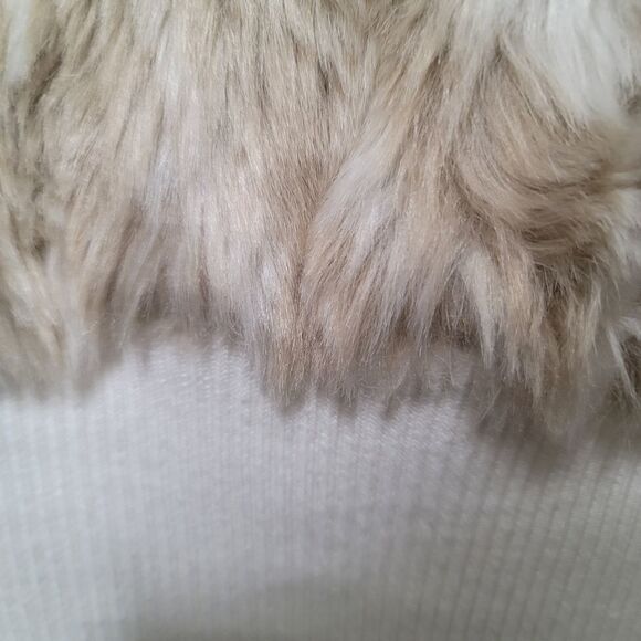 Faux Fur Cream Knit Vest M - Picture 5 of 7